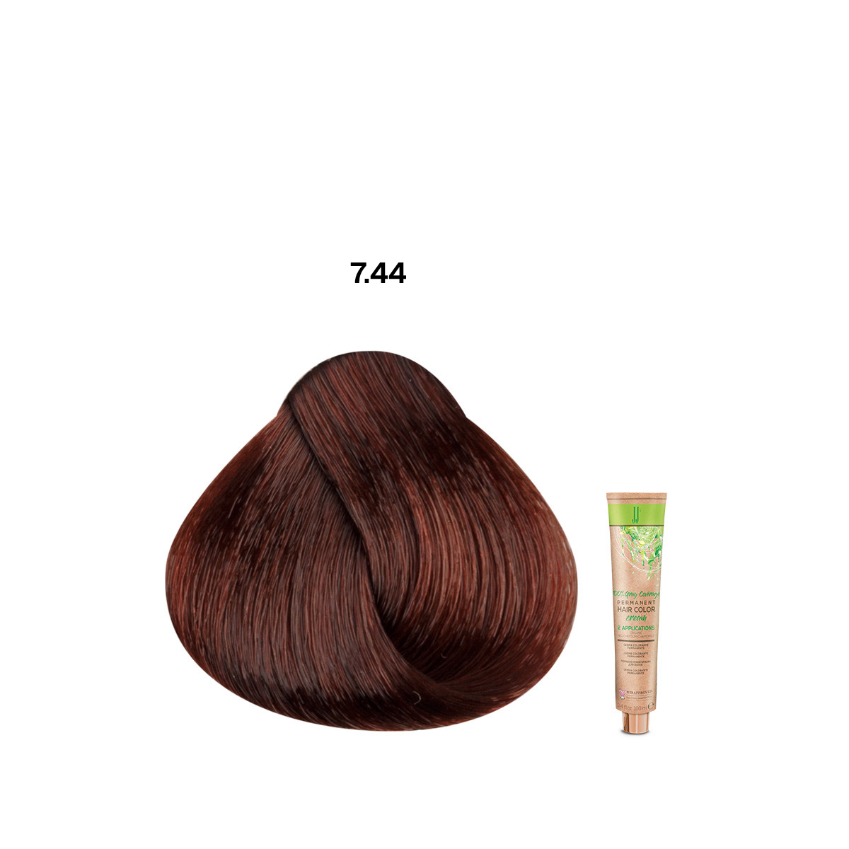 JJ Fashion Permanent Colour: 7.44 Intense Copper Medium Blonde
